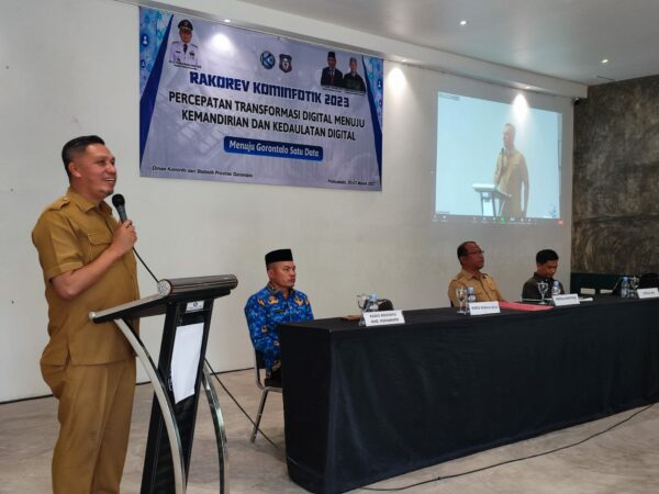 Bahas Sejumlah Isu Strategis, Diskominfotik Gorontalo Gelar Rakorev 2023