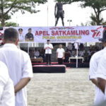 Penjagub Pimpin Apel Satkamling Polda Gorontalo