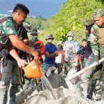 Hari ke-10, Pengecoran Jalan TMMD Kodim 1304/Gorontalo Sudah Mencapai 60%