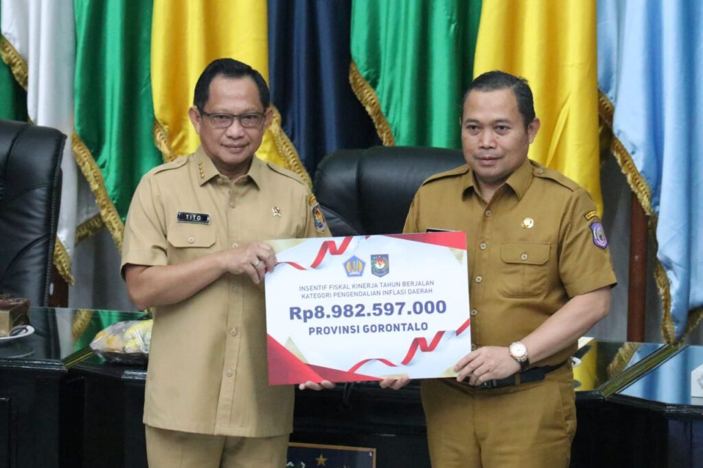 Pemprov Gorontalo Terbaik III Nasional Pengendalian Inflasi Triwulan I 2023