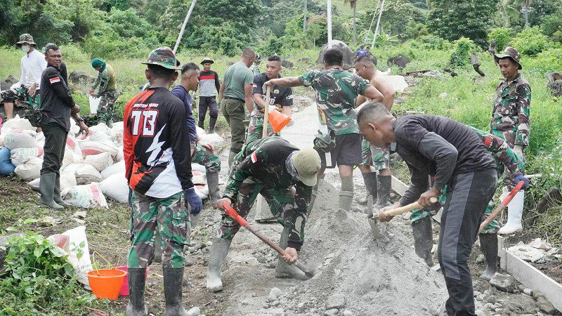 Sudah Mulai, Sasaran Fisik Pekerjaan TMMD Ke-117 Kodim 1304/Gorontalo