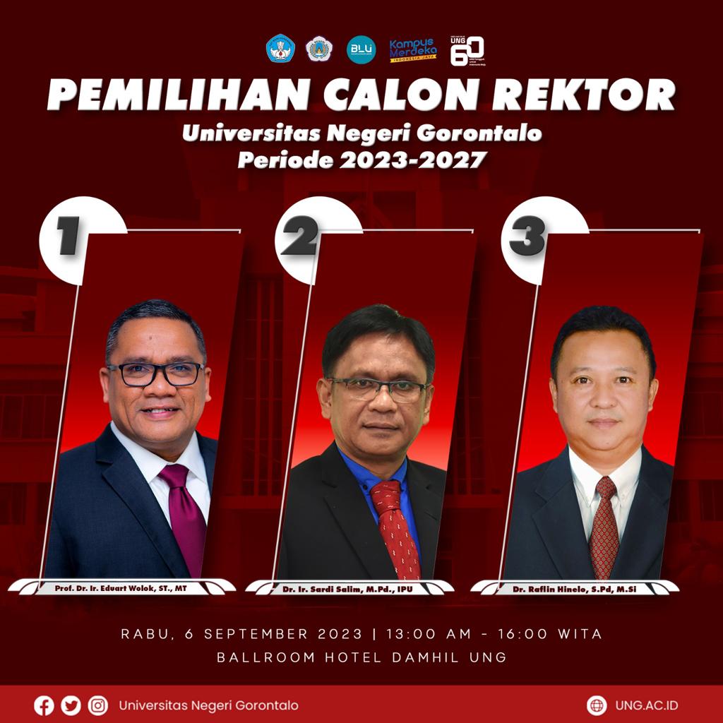 Esok, Tiga Kandidat Bertarung di Pemilihan Rektor UNG Tahap Akhir