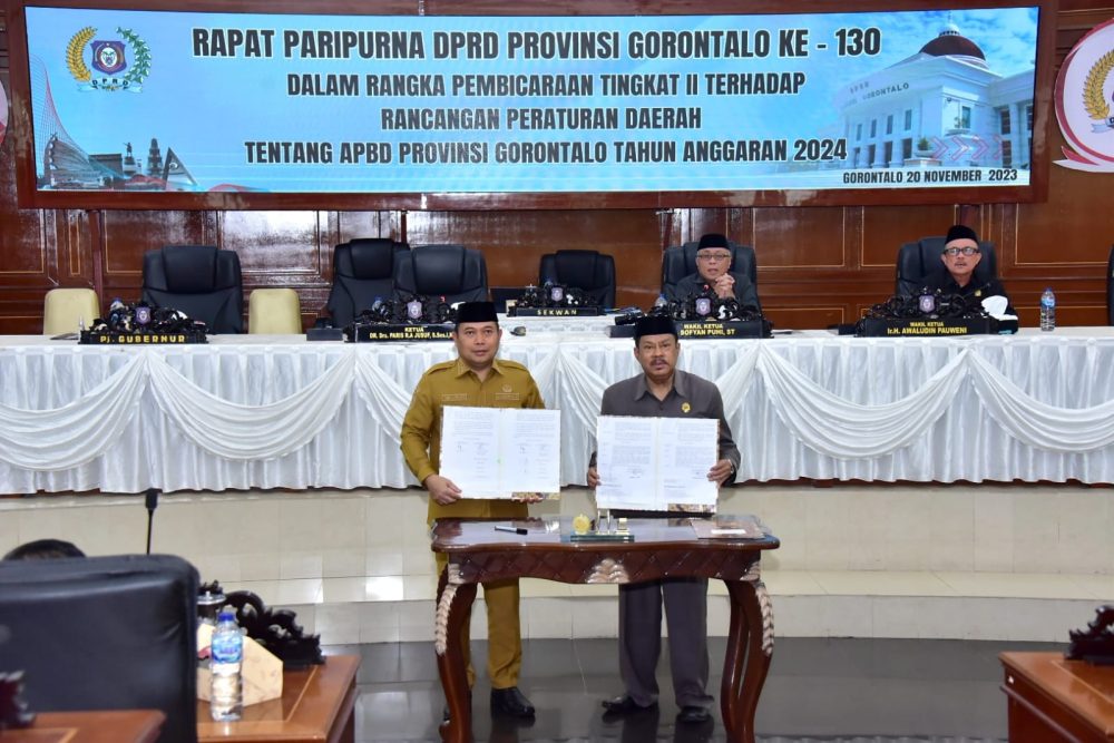 DPRD Setujui Ranperda APBD 2024 Pemprov Gorontalo