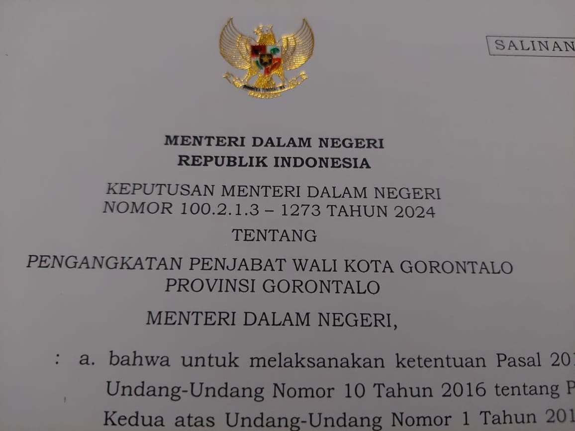 Ismail Madjid Pj. Wali Kota Gorontalo, Dilantik Rabu