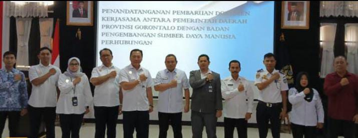 Pj Gubernur Gorontalo Perbarui MoU dan PKS dengan BPSDM Perhubungan dan PTDI-STTD