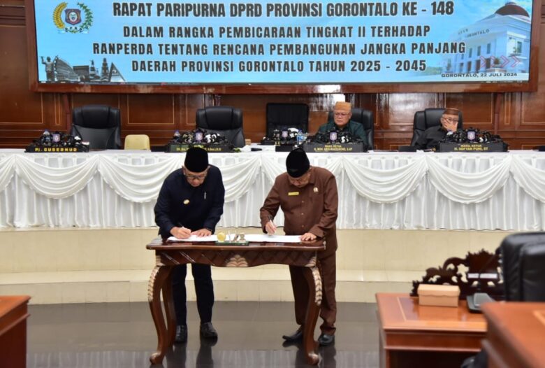 DPRD Setujui Ranperda RPJPD Provinsi Gorontalo Tahun 2025 – 2045